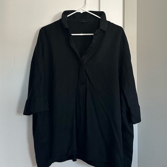COS Aline Oversized Black Shirt - Picture 1 of 5